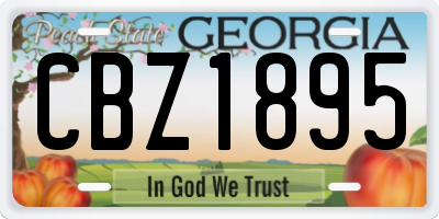 GA license plate CBZ1895