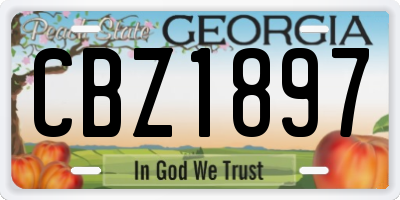 GA license plate CBZ1897