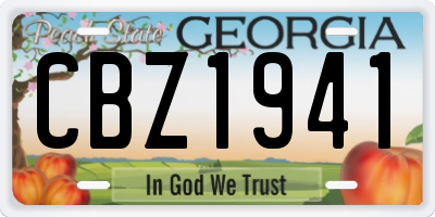 GA license plate CBZ1941