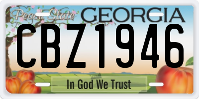 GA license plate CBZ1946