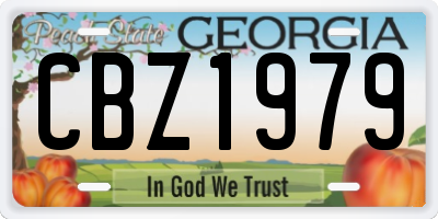 GA license plate CBZ1979