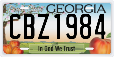 GA license plate CBZ1984