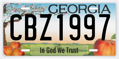 GA license plate CBZ1997