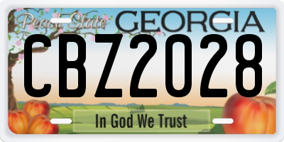 GA license plate CBZ2028