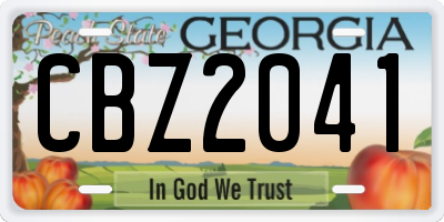 GA license plate CBZ2041