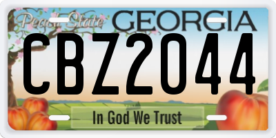 GA license plate CBZ2044