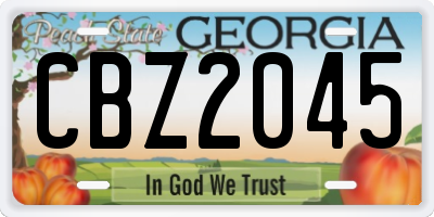GA license plate CBZ2045