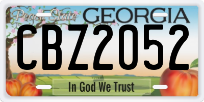 GA license plate CBZ2052