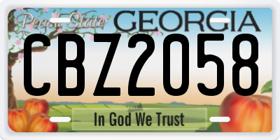 GA license plate CBZ2058