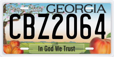 GA license plate CBZ2064