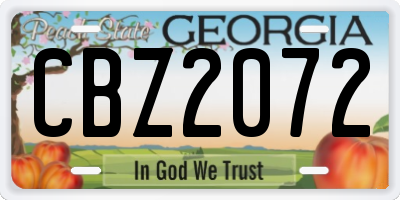 GA license plate CBZ2072