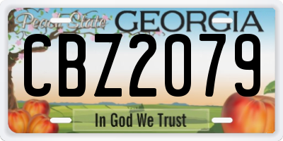 GA license plate CBZ2079