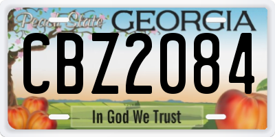 GA license plate CBZ2084