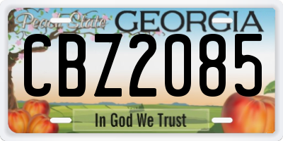 GA license plate CBZ2085