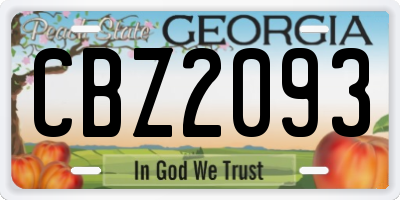 GA license plate CBZ2093
