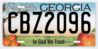 GA license plate CBZ2096