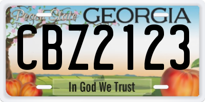 GA license plate CBZ2123