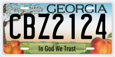 GA license plate CBZ2124