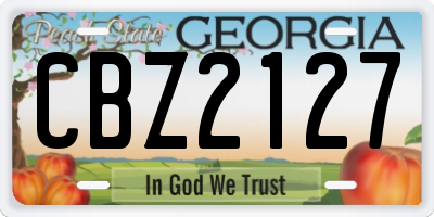 GA license plate CBZ2127