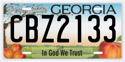 GA license plate CBZ2133