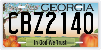 GA license plate CBZ2140
