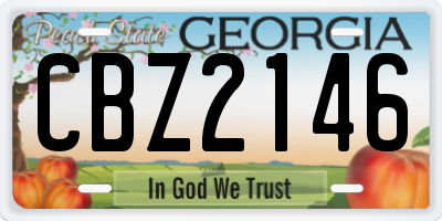GA license plate CBZ2146