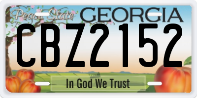 GA license plate CBZ2152
