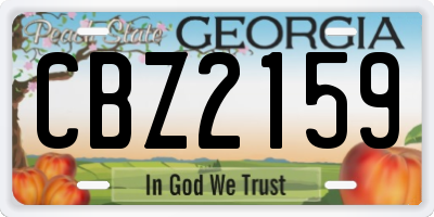 GA license plate CBZ2159
