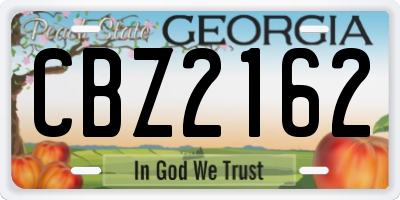 GA license plate CBZ2162