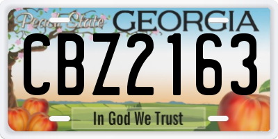 GA license plate CBZ2163