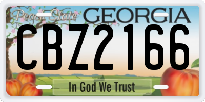 GA license plate CBZ2166