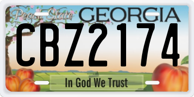 GA license plate CBZ2174