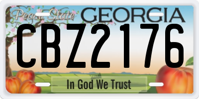GA license plate CBZ2176