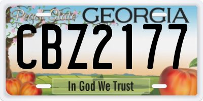 GA license plate CBZ2177