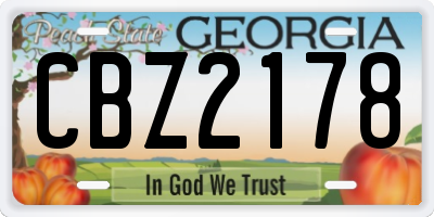GA license plate CBZ2178