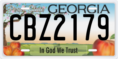 GA license plate CBZ2179