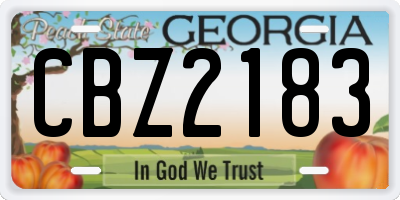 GA license plate CBZ2183