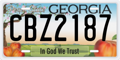 GA license plate CBZ2187