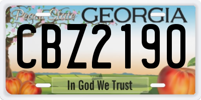 GA license plate CBZ2190