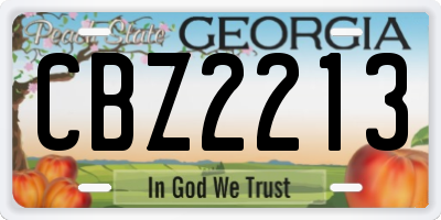 GA license plate CBZ2213