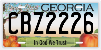 GA license plate CBZ2226