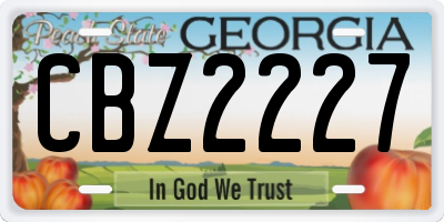 GA license plate CBZ2227