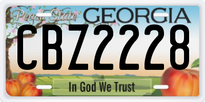 GA license plate CBZ2228