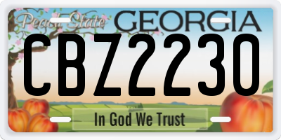 GA license plate CBZ2230
