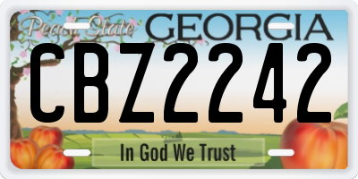 GA license plate CBZ2242