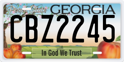 GA license plate CBZ2245