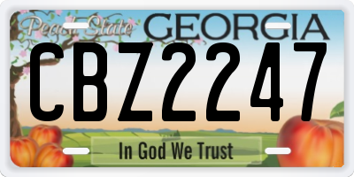 GA license plate CBZ2247