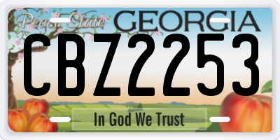 GA license plate CBZ2253