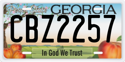 GA license plate CBZ2257