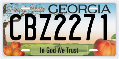 GA license plate CBZ2271